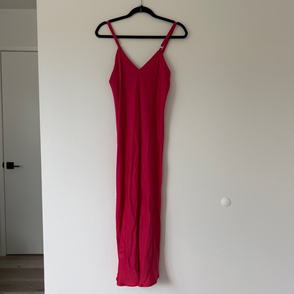 A.L.C. Terrie Slip Dress in Bright Pink Viscose Blend, Size 2 NWT